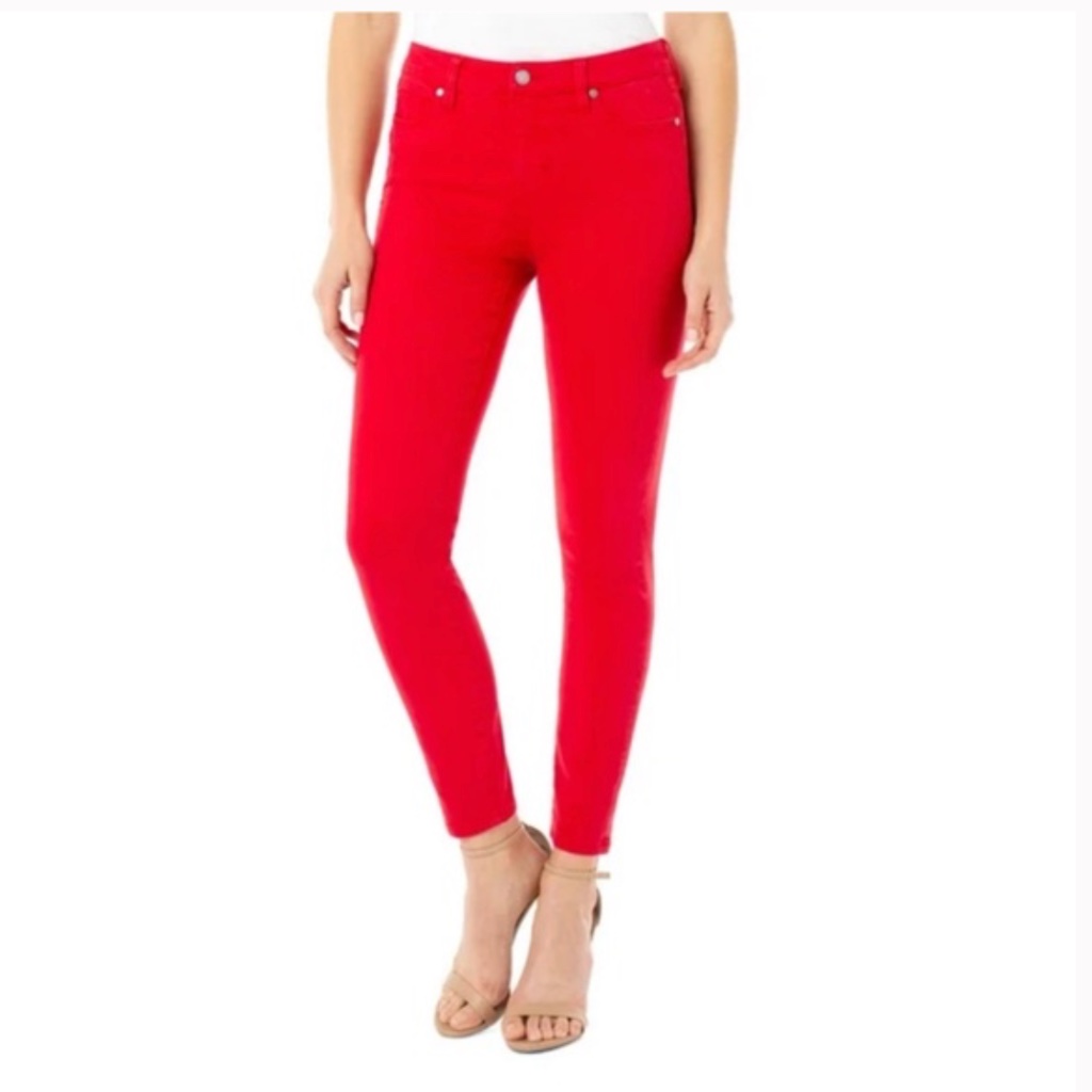 Liverpool Los Angeles Jeans Nwt The Hugger Ankle Lipstick Red 16/33